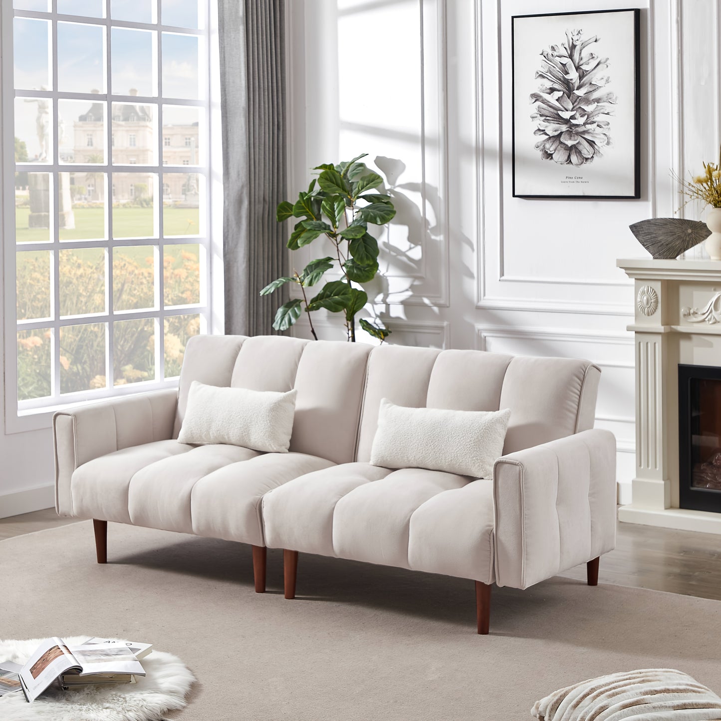 Convertible Futon Sofa Bed, Adjustable Couch Sleeper